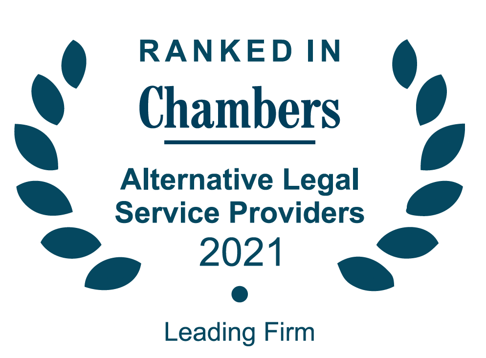 Ranked in Chambers Alternative Legal Service Providers 2021 Leading Firm logo